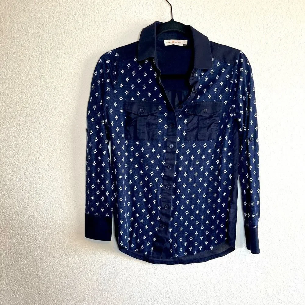 Tory Burch linen button up blouse‎